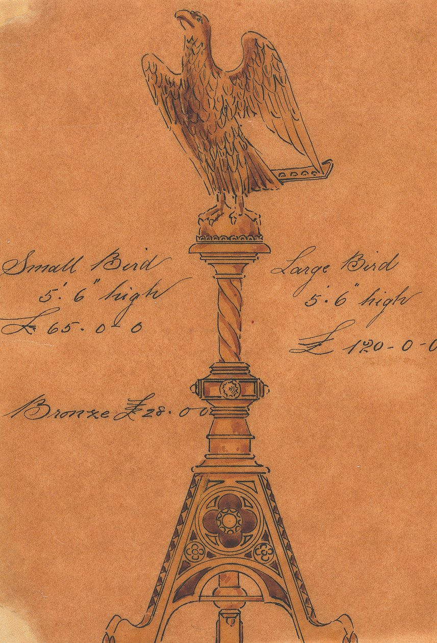 Jones és Willis, fém- és famunkások, valamint birminghami és londoni templombútor-gyártók számára készült tervek alkotó: George Edmund Street