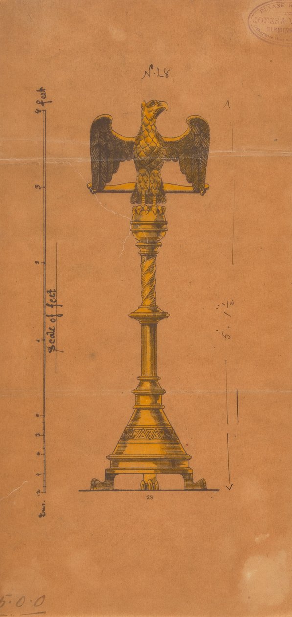 Jones és Willis, fém- és famunkások, valamint birminghami és londoni templombútor-gyártók számára készült tervek alkotó: George Edmund Street