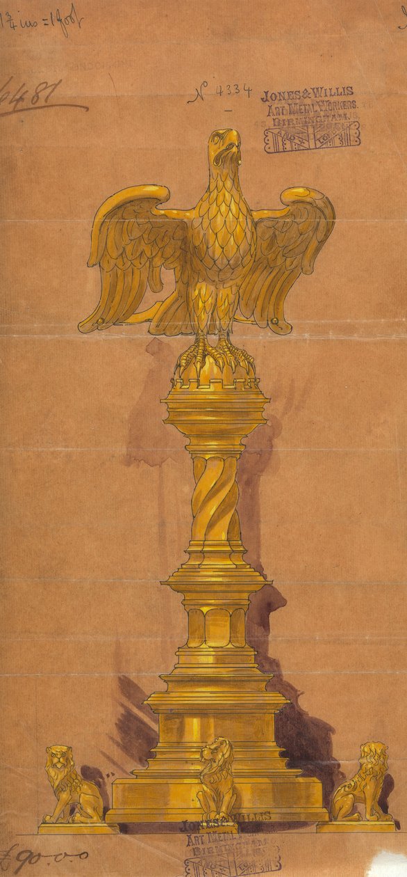 Jones és Willis, fém- és famunkások, valamint birminghami és londoni templombútor-gyártók számára készült tervek alkotó: George Edmund Street