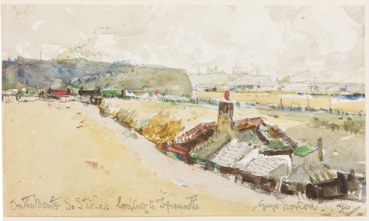 On the Bents, South Shields, Looking to Tynemouth (ceruza és akvarell papíron) alkotó: George Edward Horton