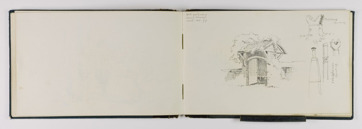 (Vázlatfüzet) Régi kapu Vevey/Frieburg/Schaffhausen közelében alkotó: George Elbert Burr