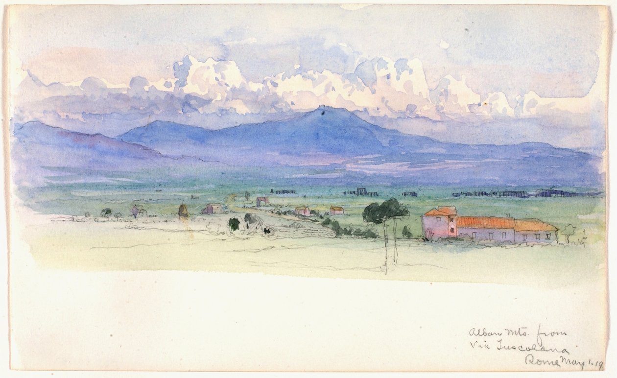 Az Albán-hegység a Via Tuscolana felől, Róma alkotó: George Elbert Burr