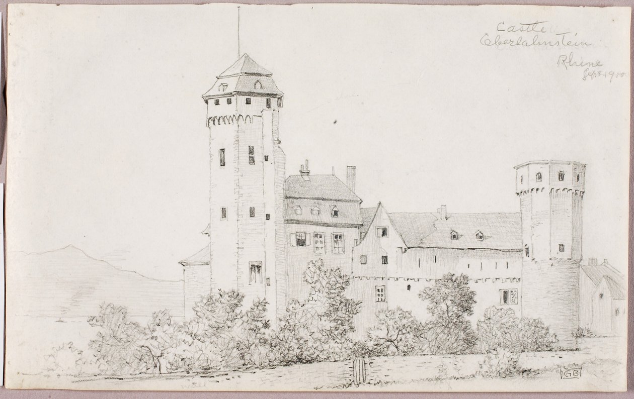 Oberlahnstein kastély, Rajna alkotó: George Elbert Burr