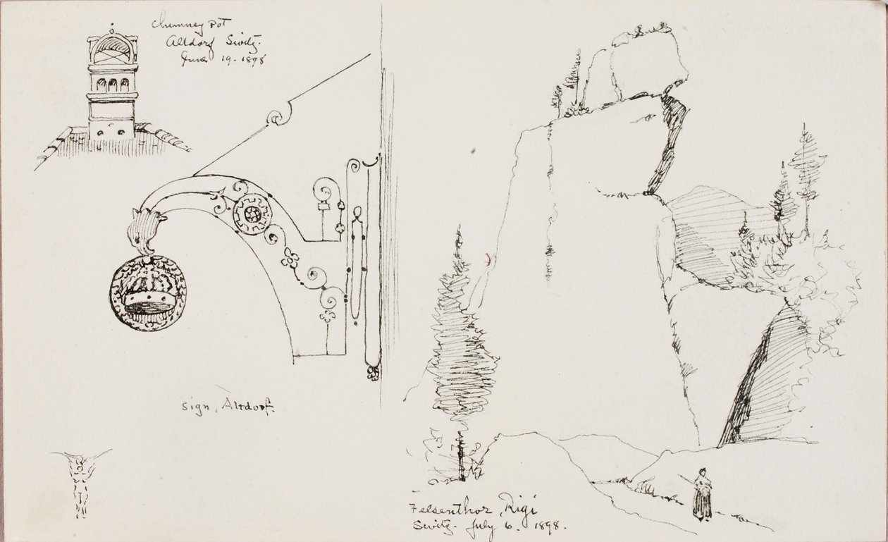 Kéményedény, Altdorf, Svájc/Felsenthor, Rigi, Svájc alkotó: George Elbert Burr