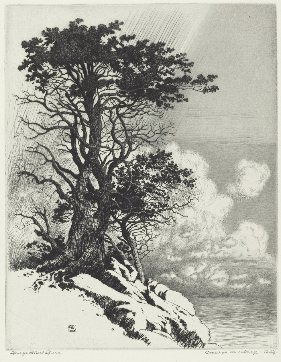 Monterey tengerpartja, Kalifornia alkotó: George Elbert Burr