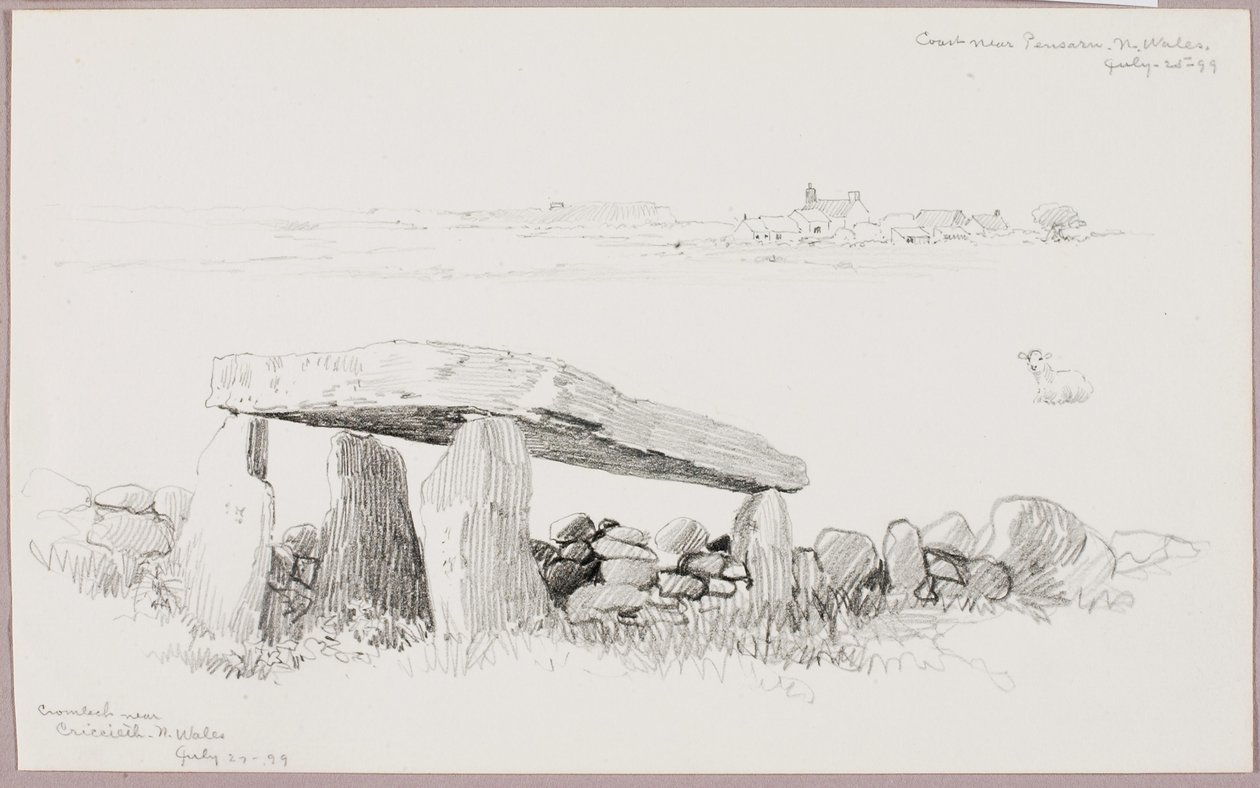 Cromlech Criccieth közelében, Észak-Wales/Közeli tengerpart Pensarn közelében, Észak-Wales alkotó: George Elbert Burr