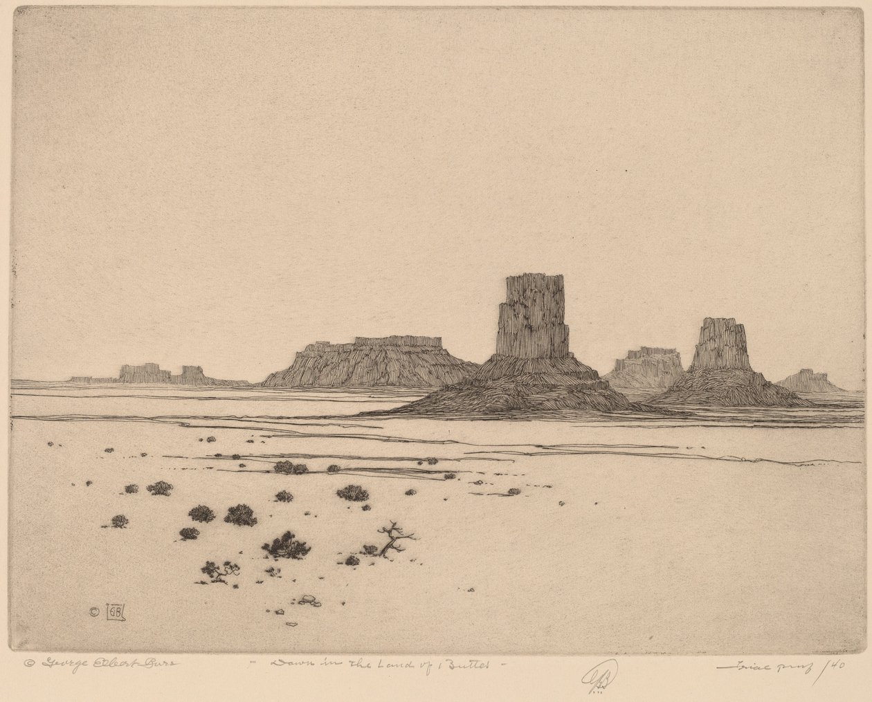 Hajnal a Buttes földjén alkotó: George Elbert Burr