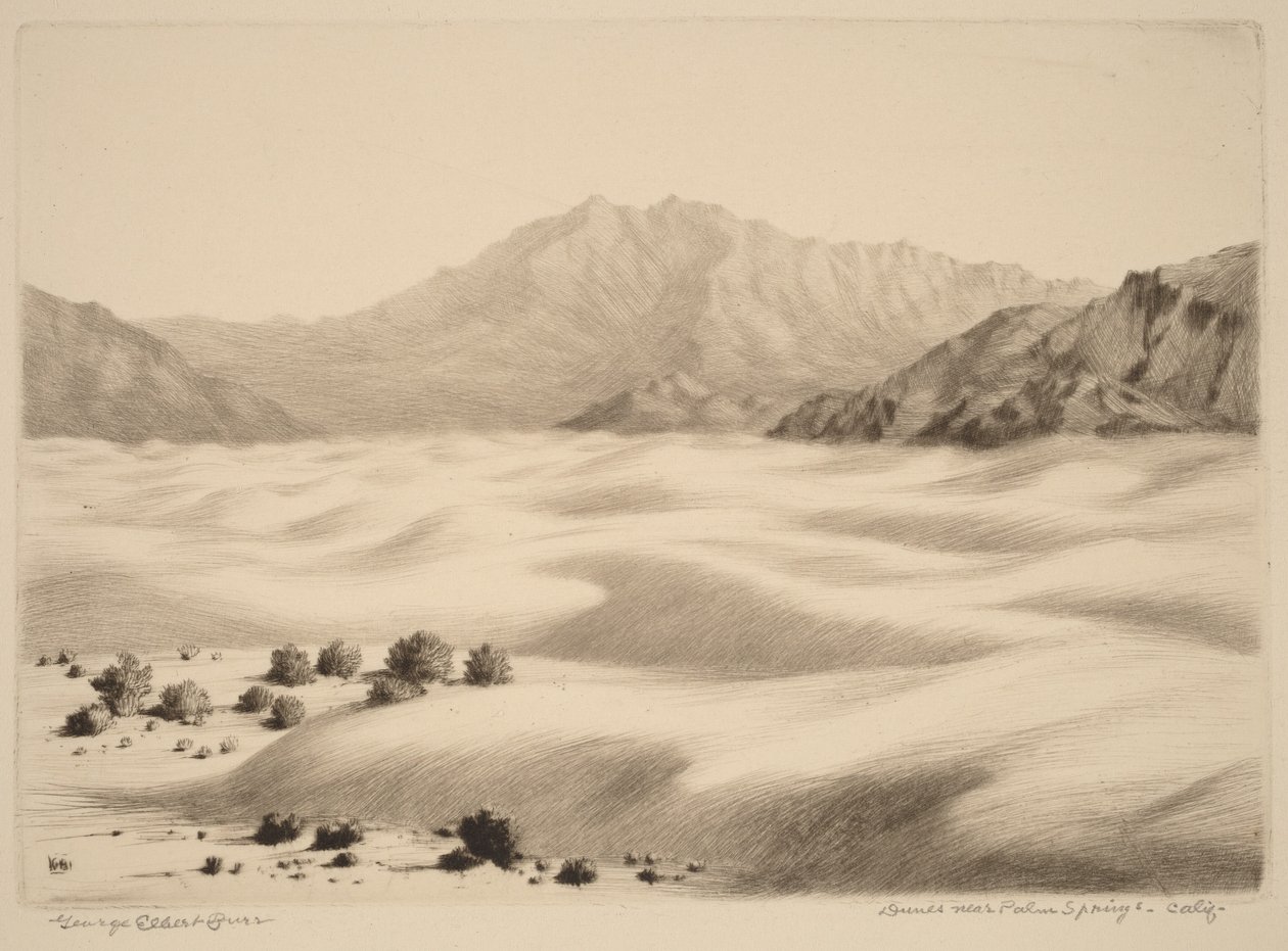 Homokdűnék Palm Springs közelében, Kalifornia (2. szám) alkotó: George Elbert Burr