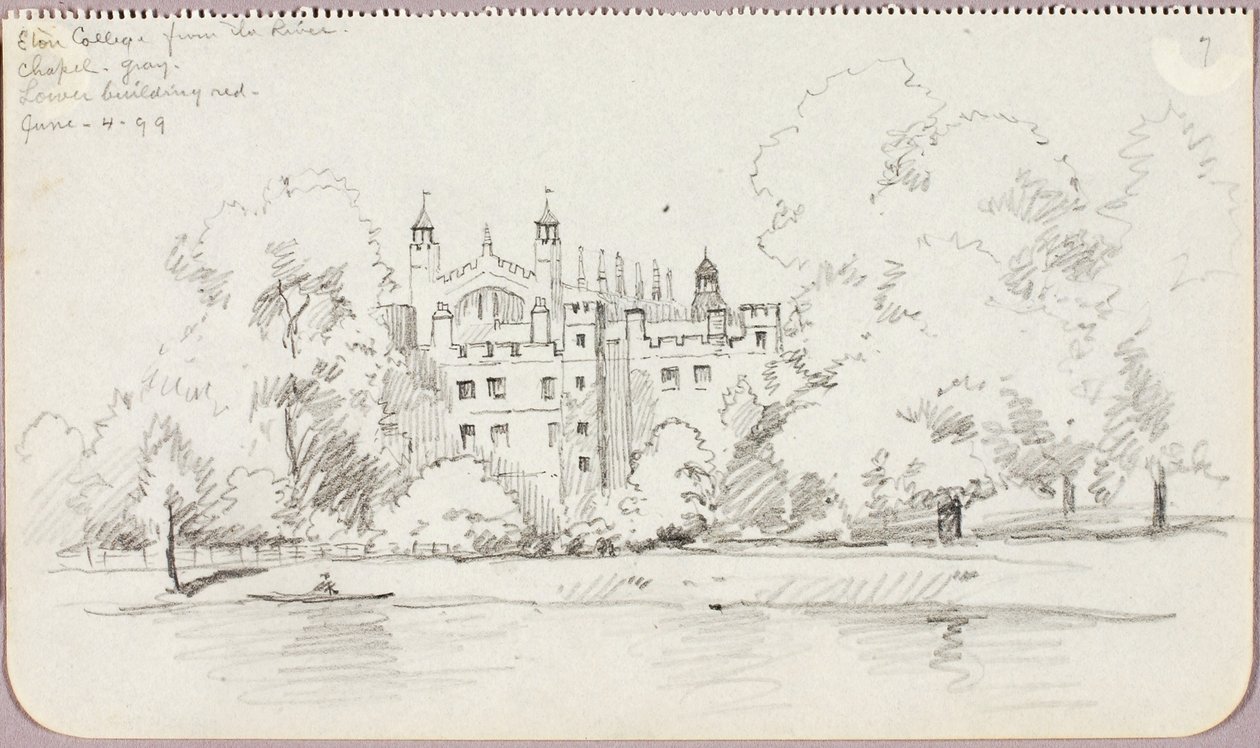 Eton College a folyó felől alkotó: George Elbert Burr
