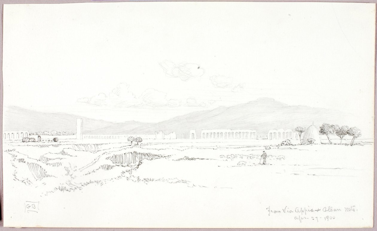 A Via Appia és az Albán-hegység felől alkotó: George Elbert Burr