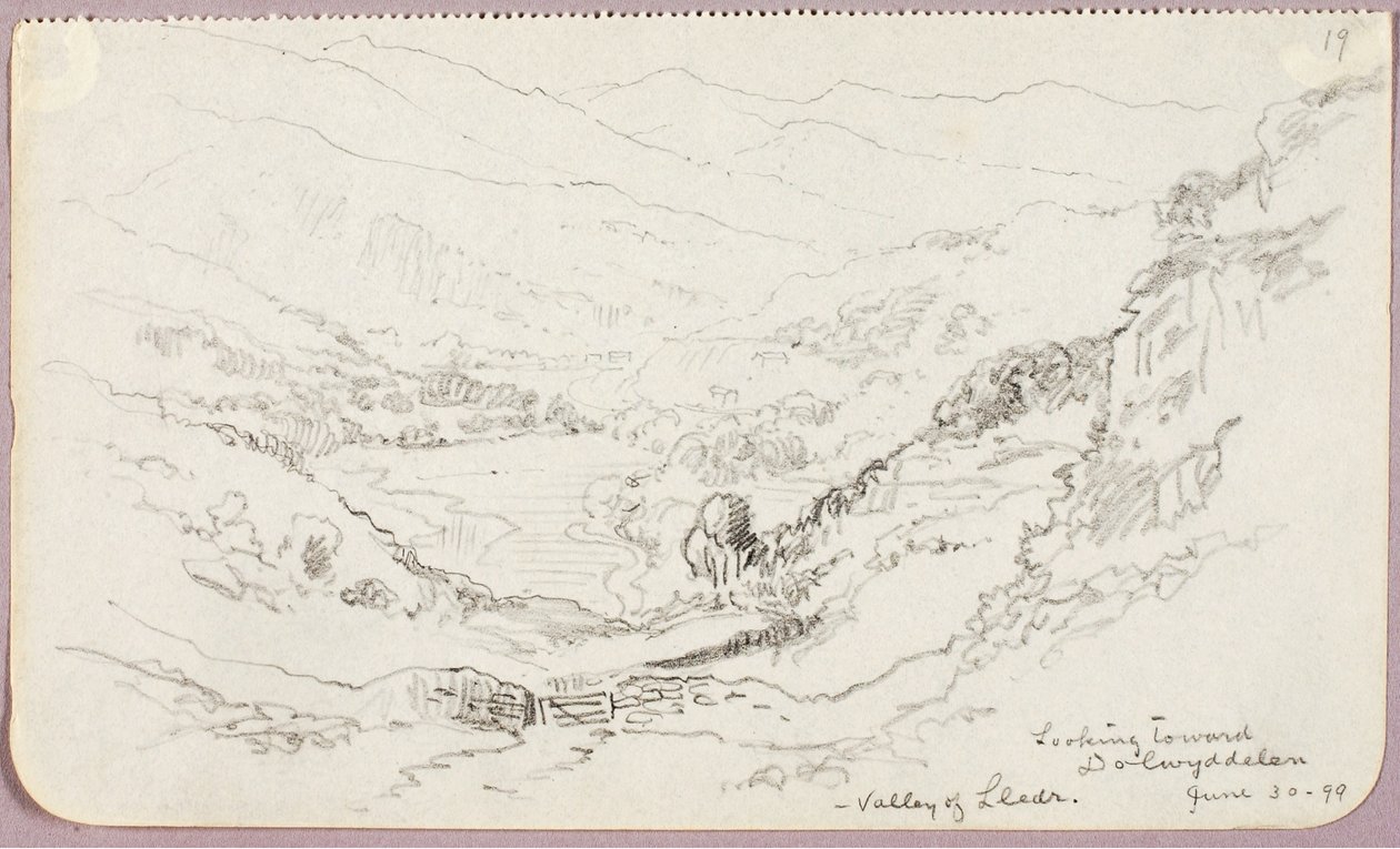 Dolwyddelan felé nézve, Lledr völgye alkotó: George Elbert Burr