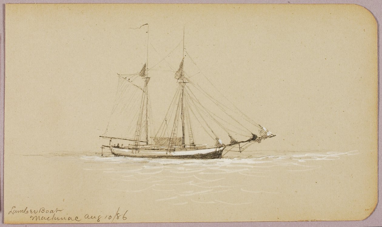 Fűrészáru hajó, Mackinac alkotó: George Elbert Burr