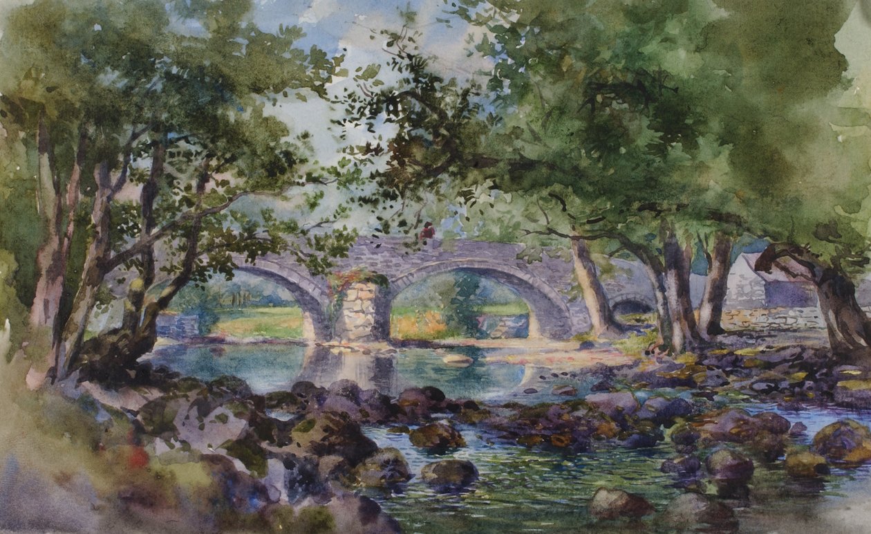 Régi híd Bettws-y-Coed közelében, Észak-Walesben, 1899. alkotó: George Elbert Burr