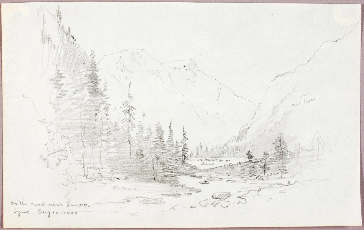Úton Landro közelében, Tirol alkotó: George Elbert Burr
