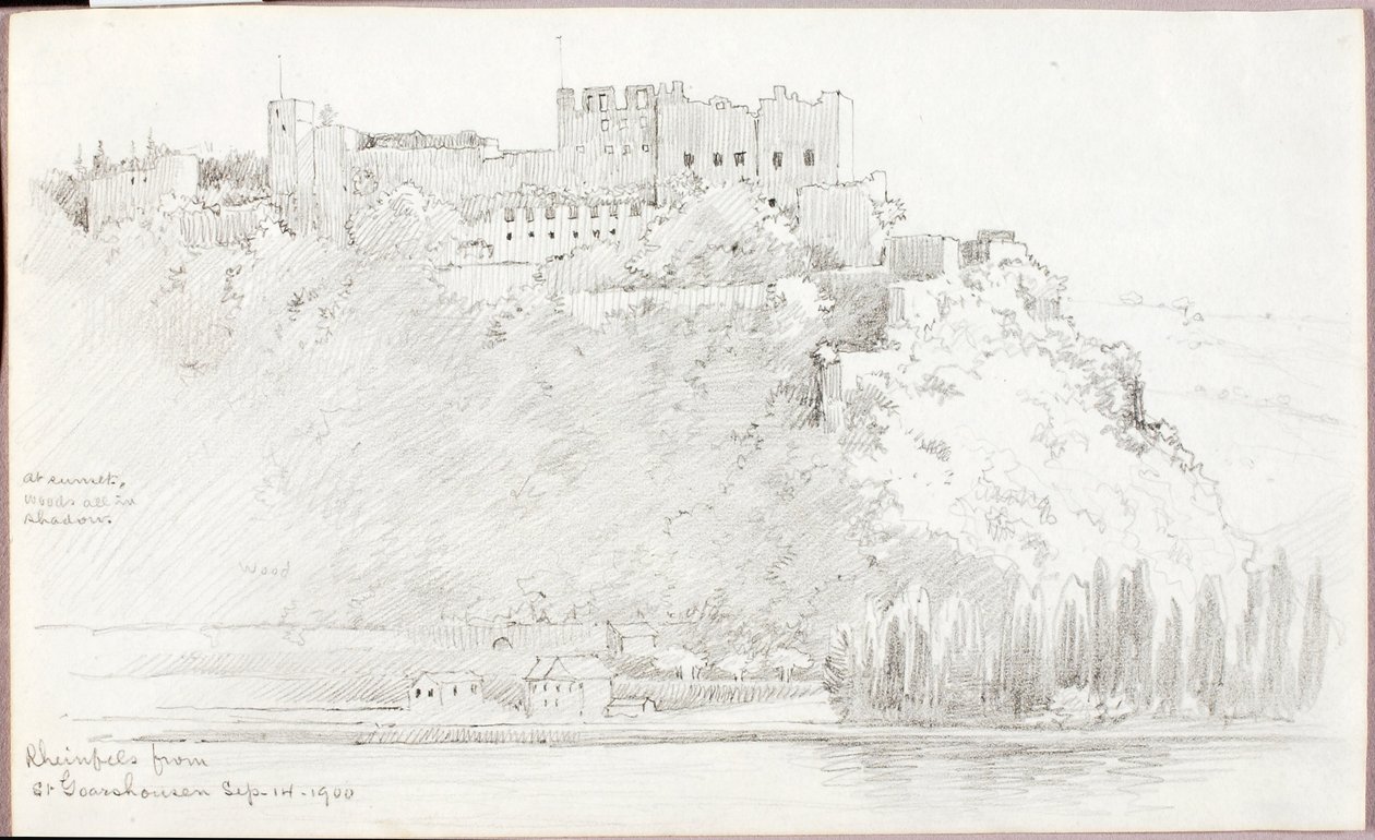 Rheinfels St. Goarshausen felől alkotó: George Elbert Burr