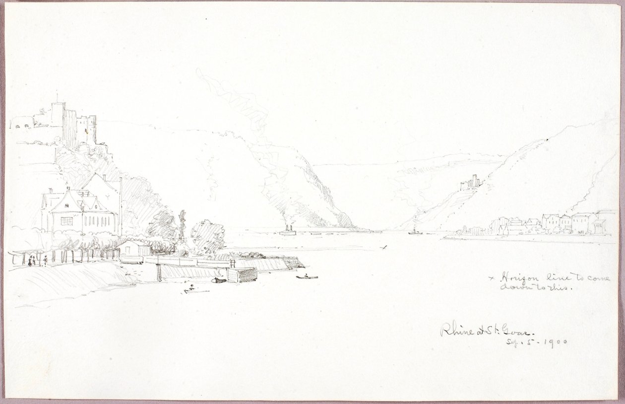 Rajna St. Goarnál alkotó: George Elbert Burr