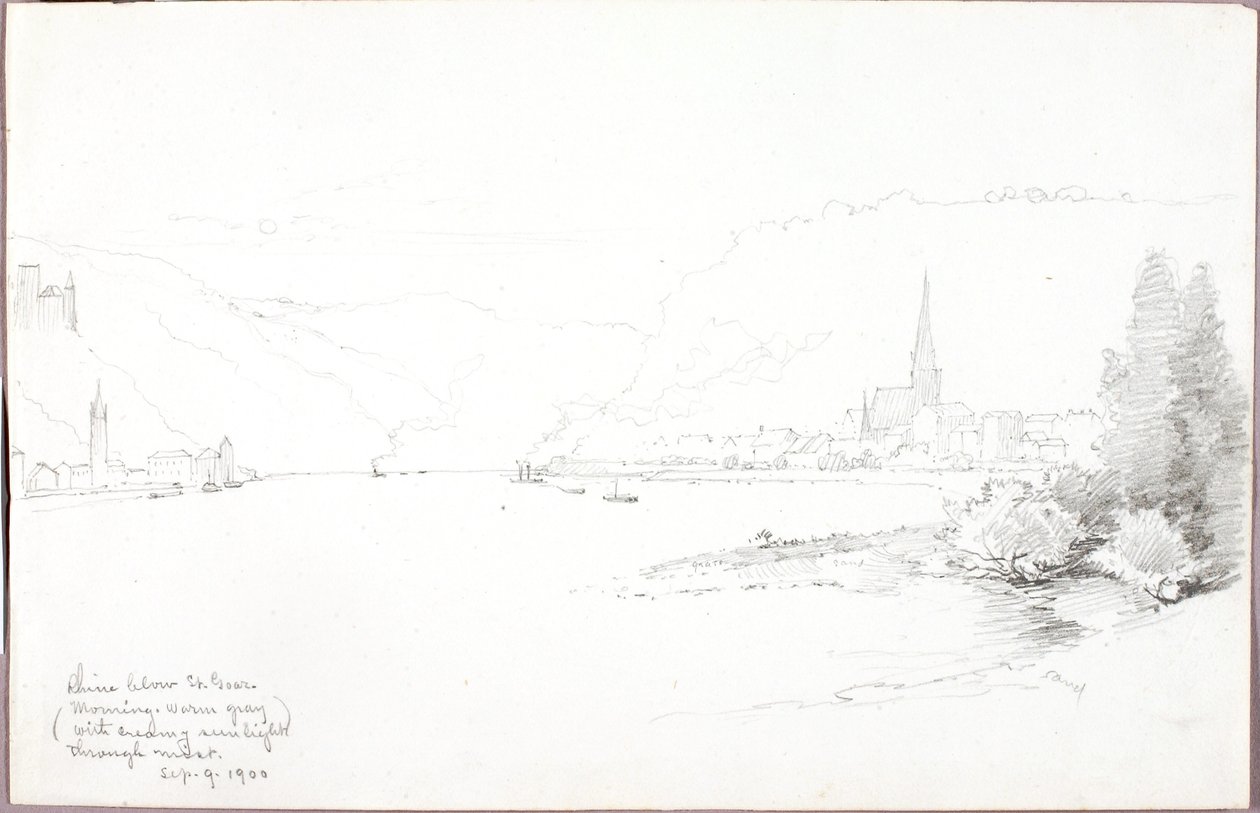 Rajna St. Goar alatt alkotó: George Elbert Burr