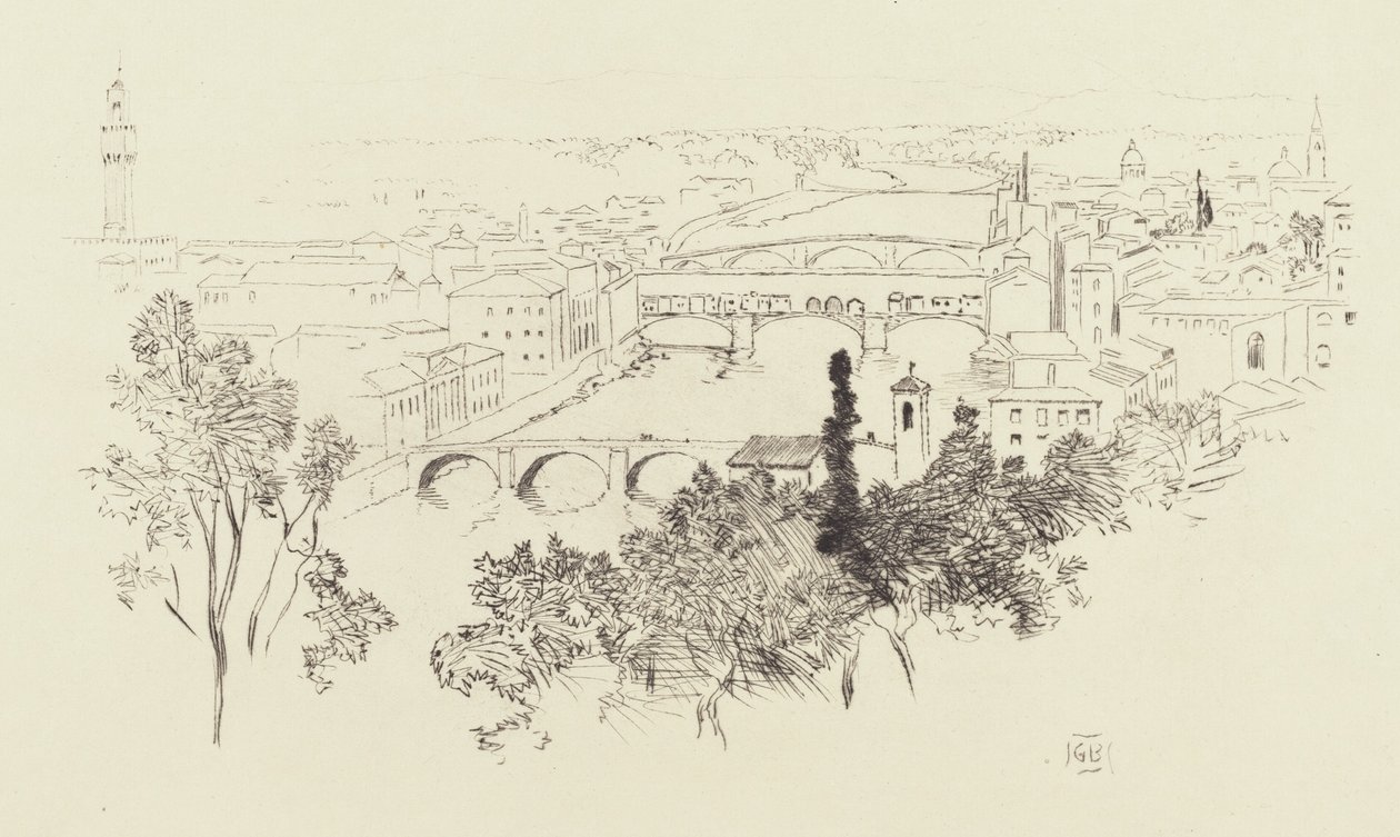 Firenze vázlata alkotó: George Elbert Burr