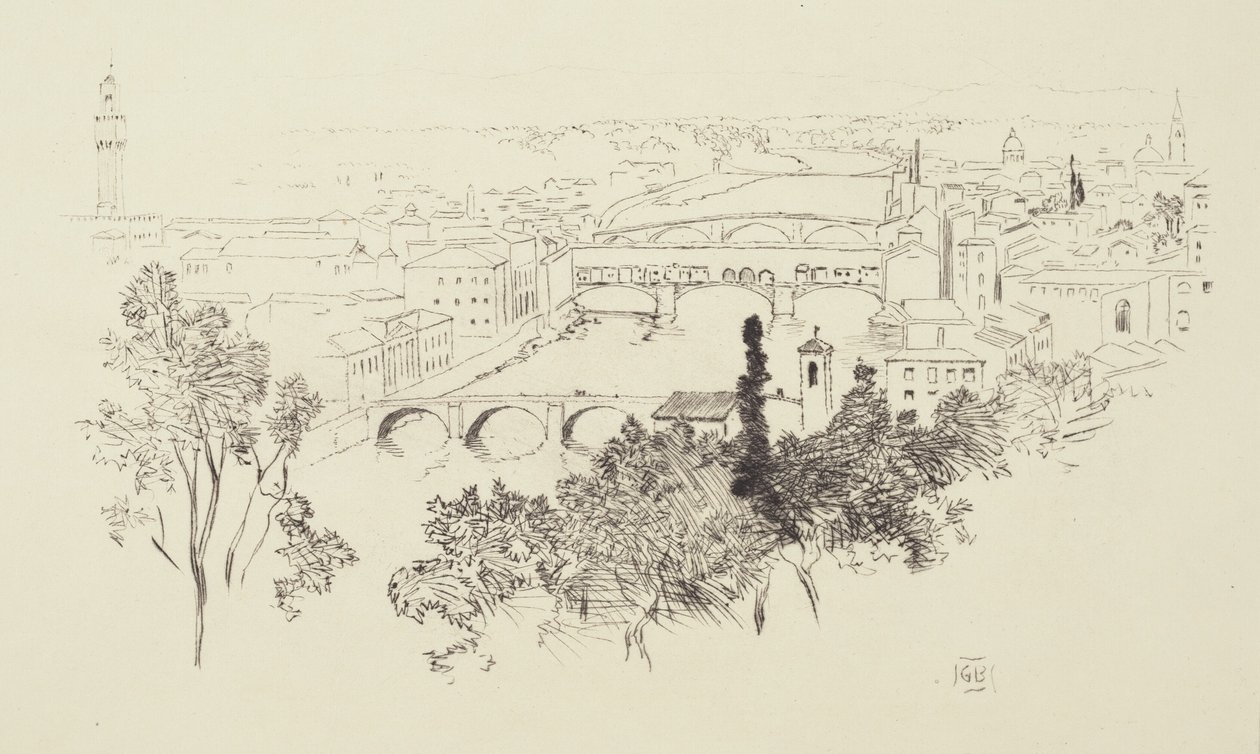 Firenze vázlata alkotó: George Elbert Burr