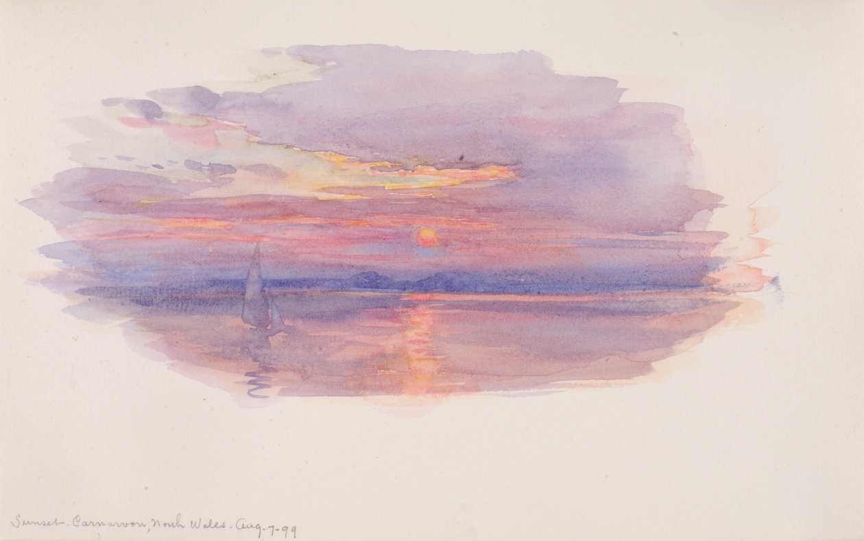 Naplemente, Caernarvon, Észak-Wales, 1899. alkotó: George Elbert Burr
