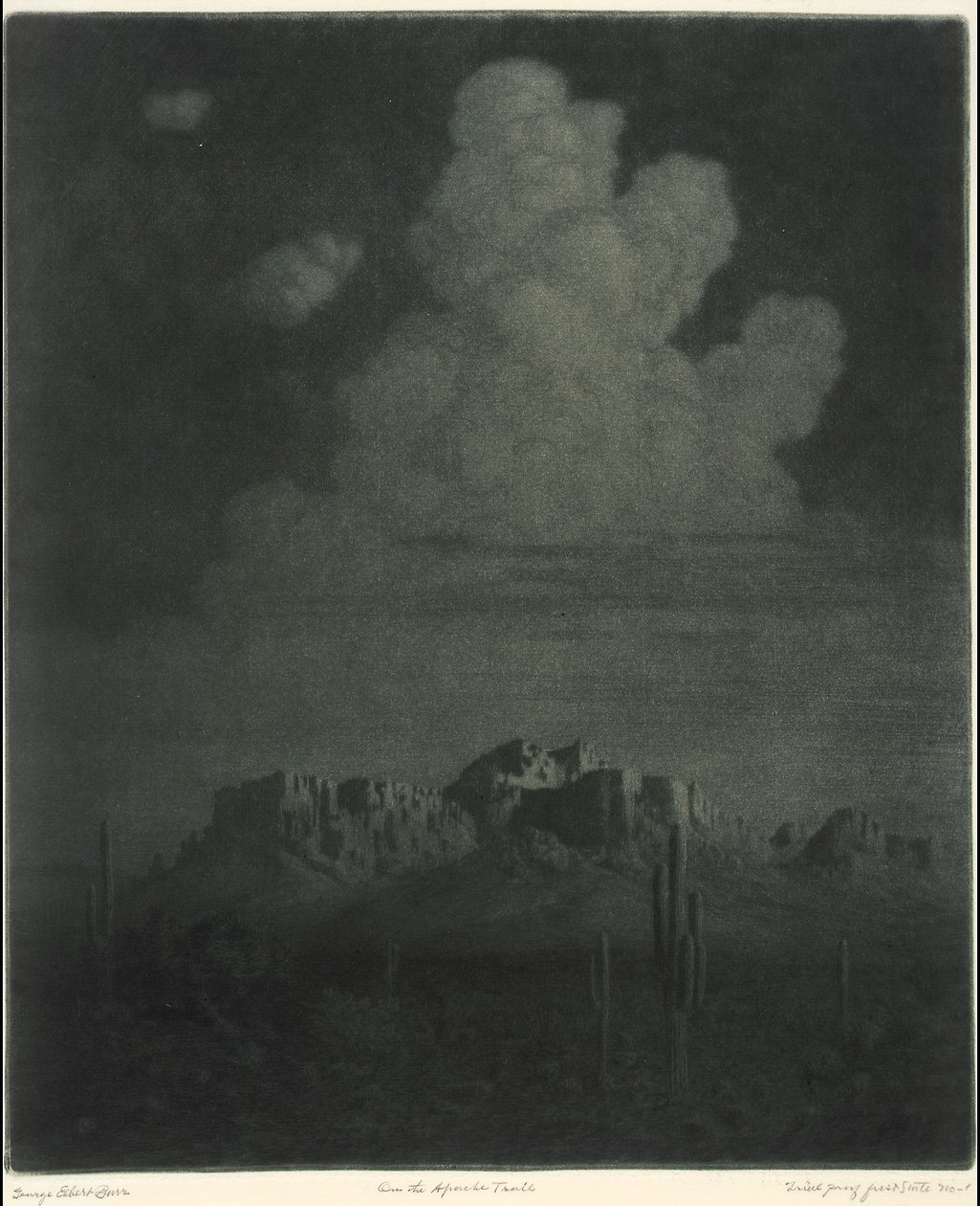 Superstition-hegy, Apache Trail, Arizona, jobbra [2. sz.] alkotó: George Elbert Burr