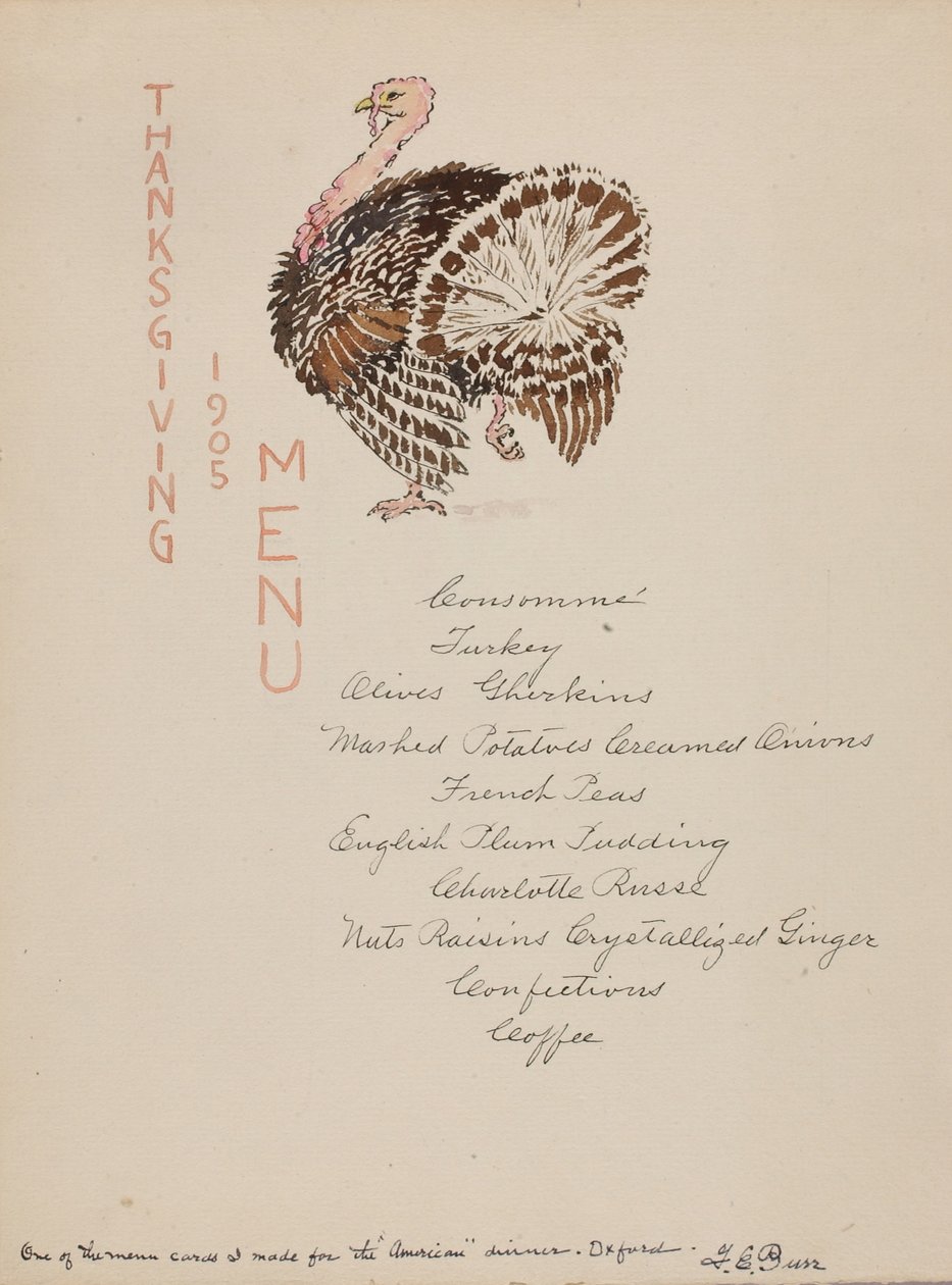 Hálaadás menü alkotó: George Elbert Burr