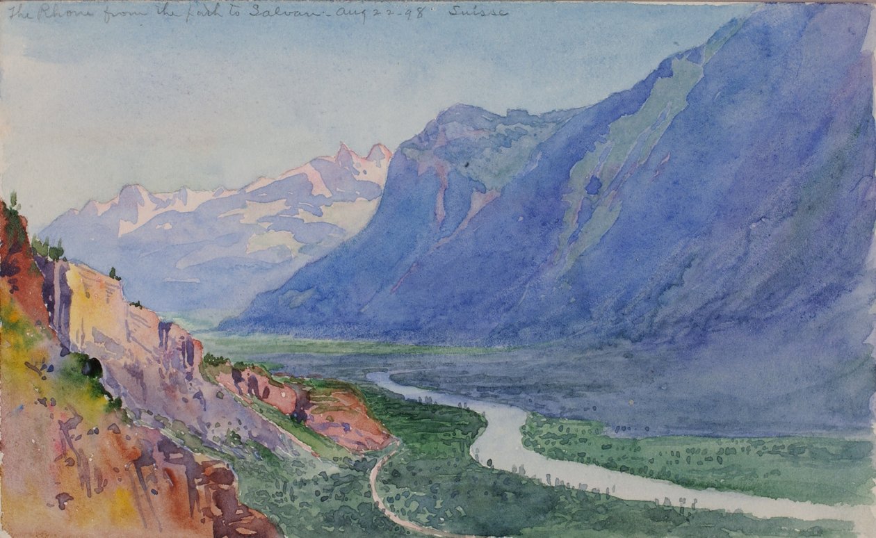 A Rhone az ösvénytől Salvariig (Svájc) alkotó: George Elbert Burr