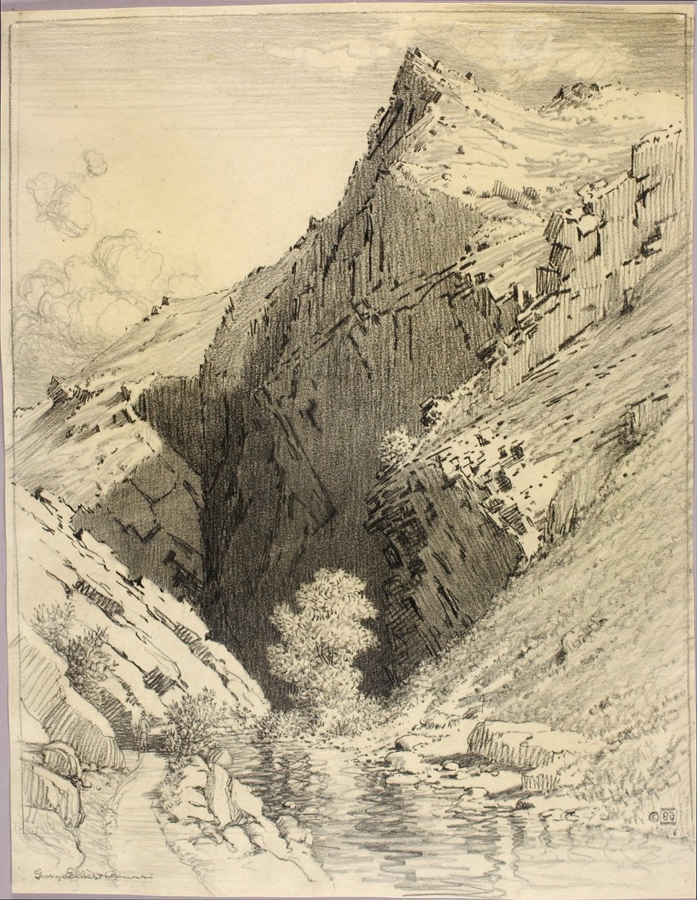 Cím nélkül (transzferrajz a Bear Creek Canyonhoz, Denver, Colorado) alkotó: George Elbert Burr