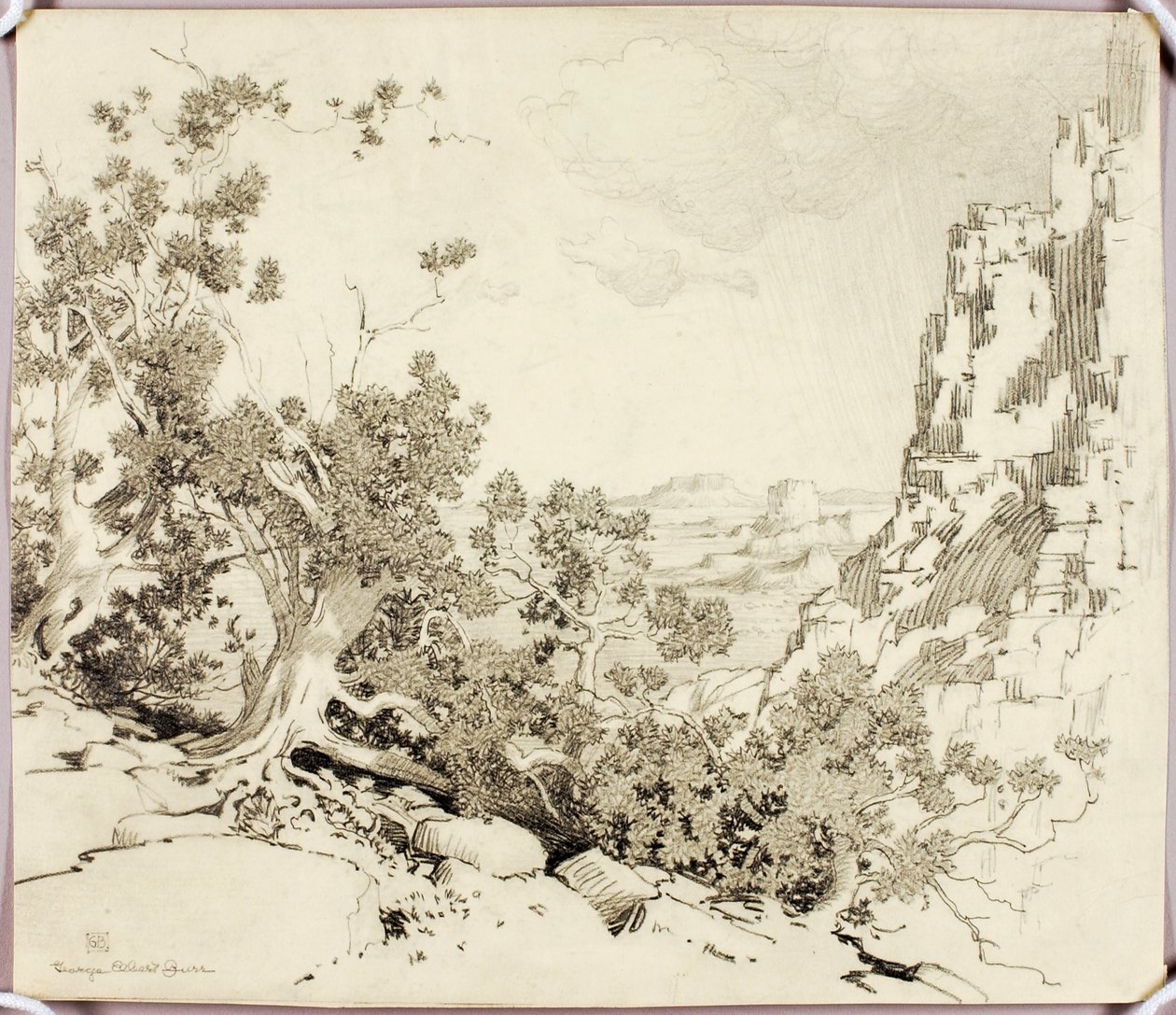 Cím nélkül (átmásolt rajz az „A sivatag szélén, Arizona” című műhöz) alkotó: George Elbert Burr