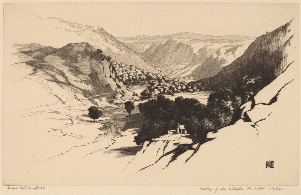 Lledr-völgy, Észak-Wales (1. sz.) alkotó: George Elbert Burr
