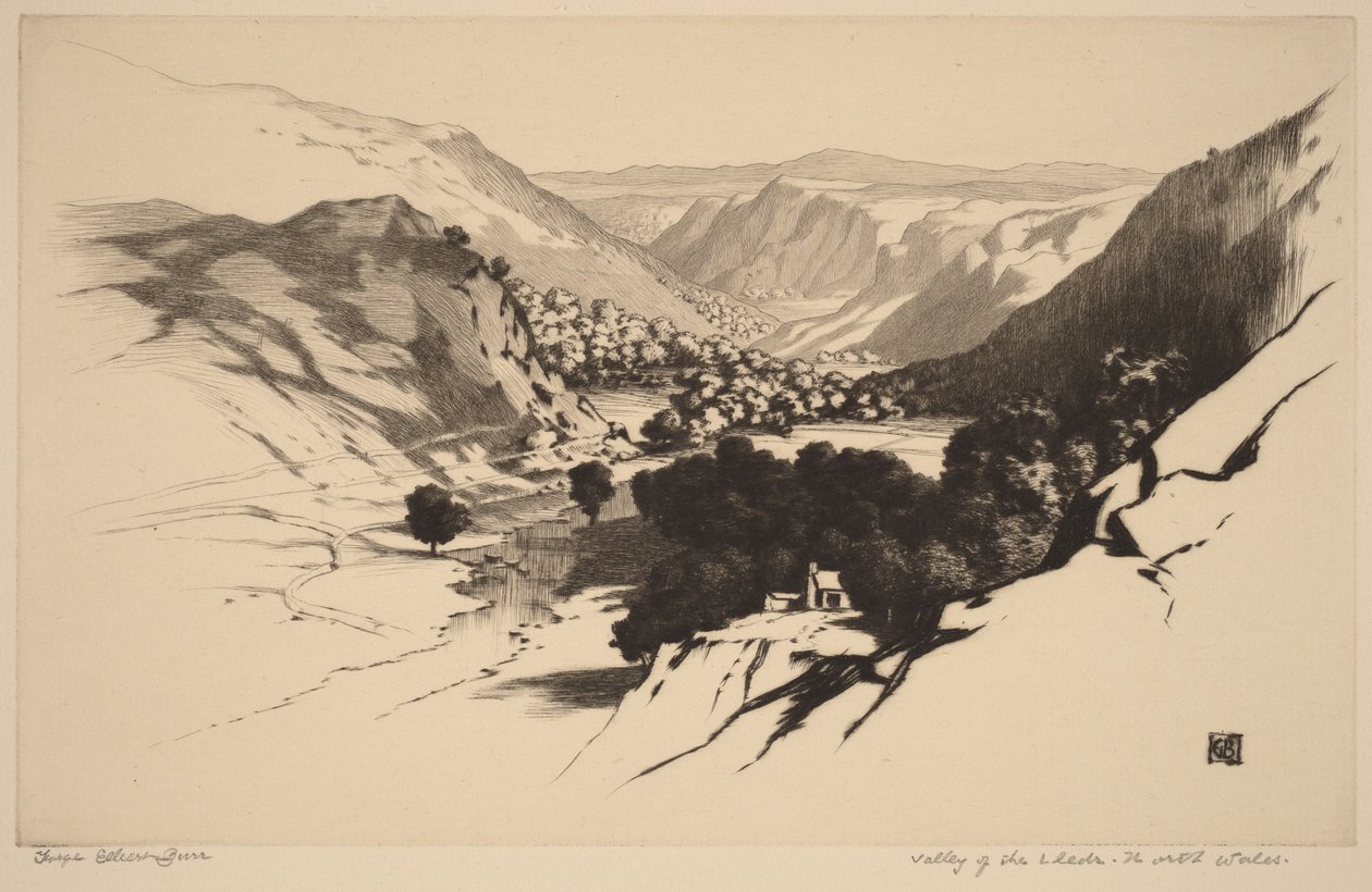 A Lledr völgye, Észak-Wales (1. sz.) alkotó: George Elbert Burr