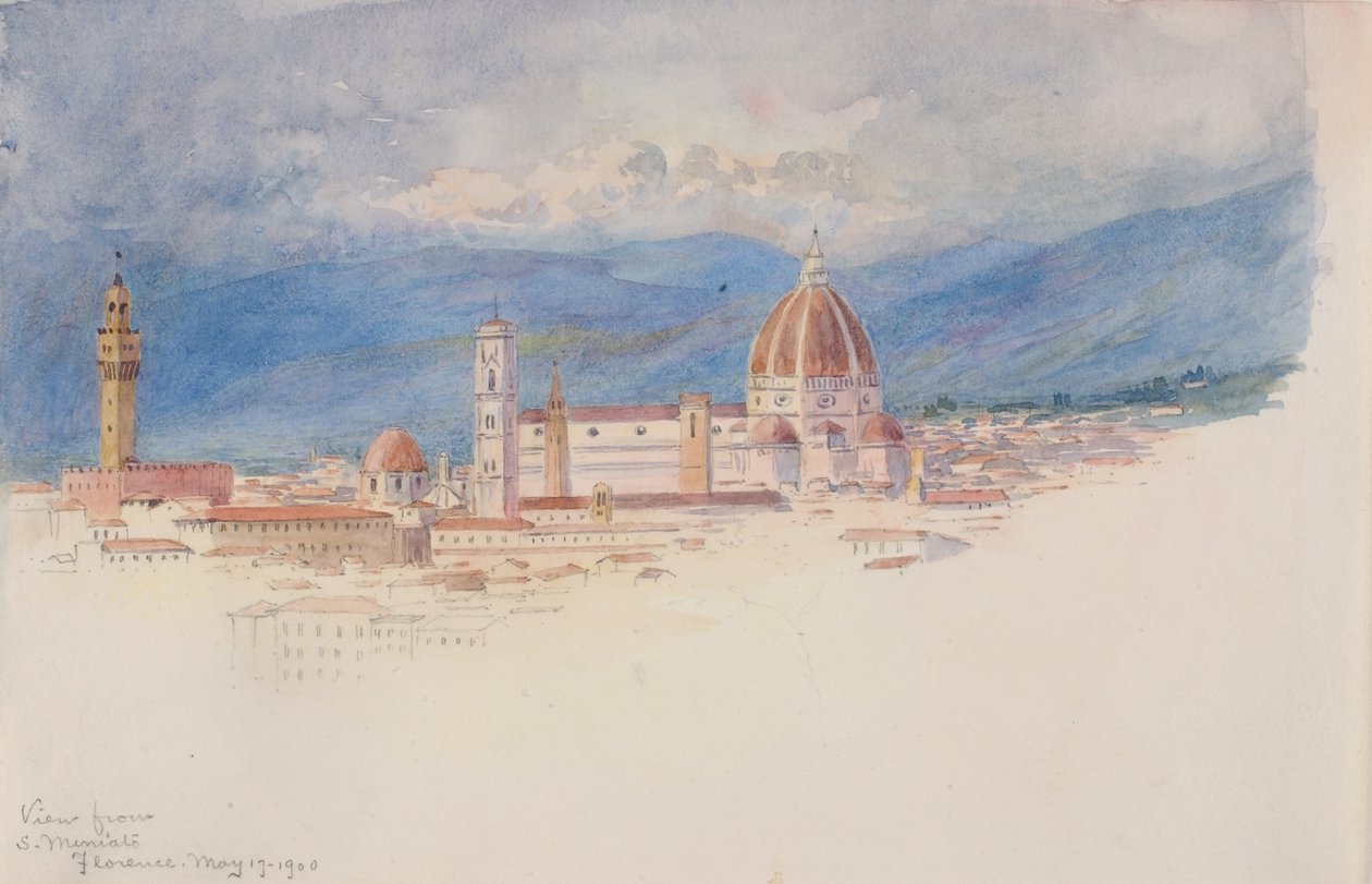 Kilátás a S. Miniato, Firenze alkotó: George Elbert Burr
