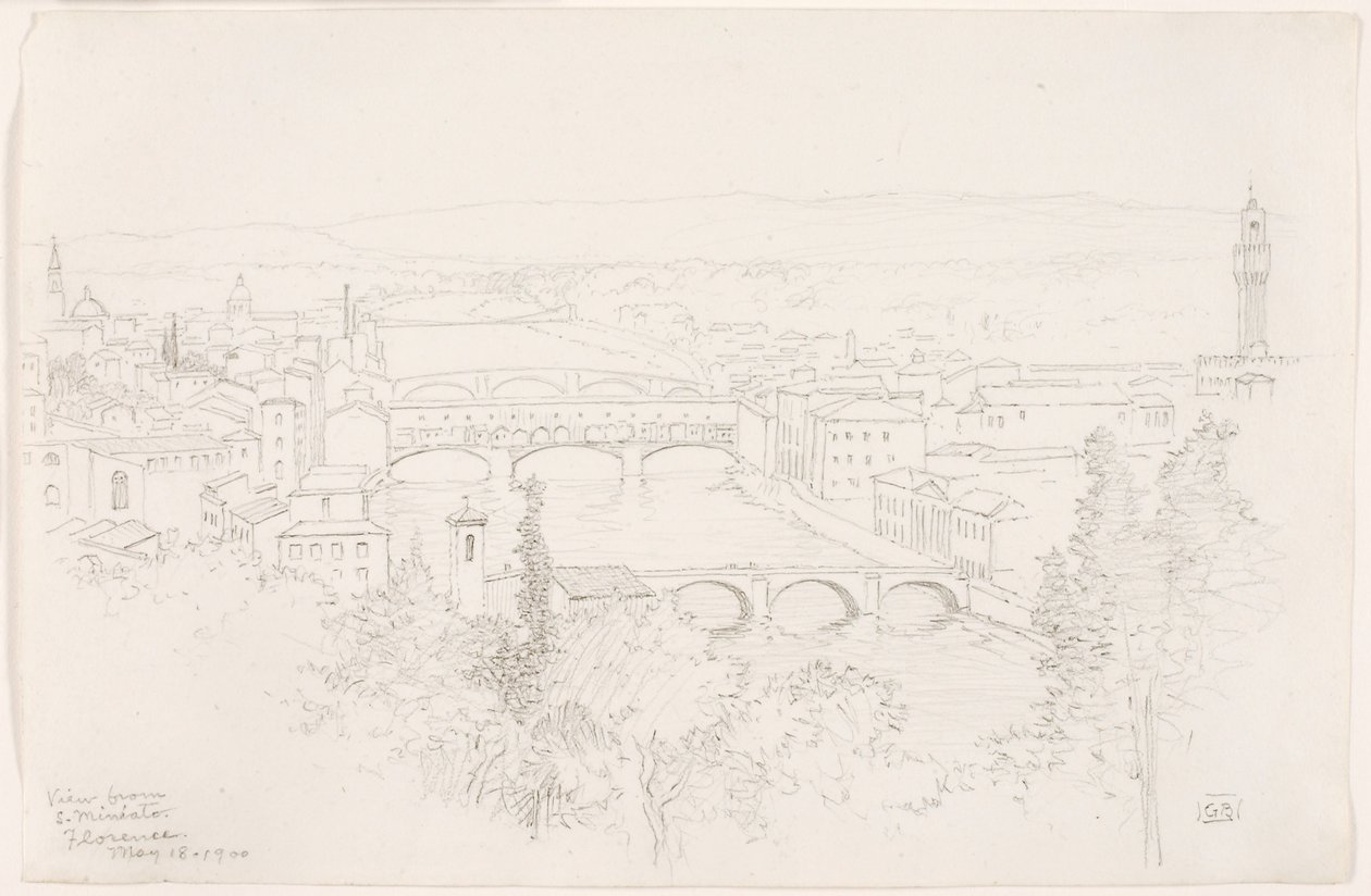 Kilátás a S. Miniato, Firenze alkotó: George Elbert Burr