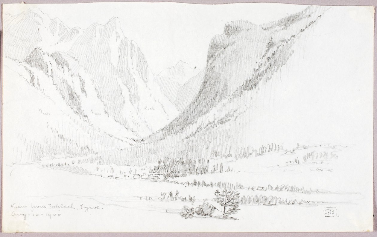 Kilátás Toblachból, Tirol alkotó: George Elbert Burr