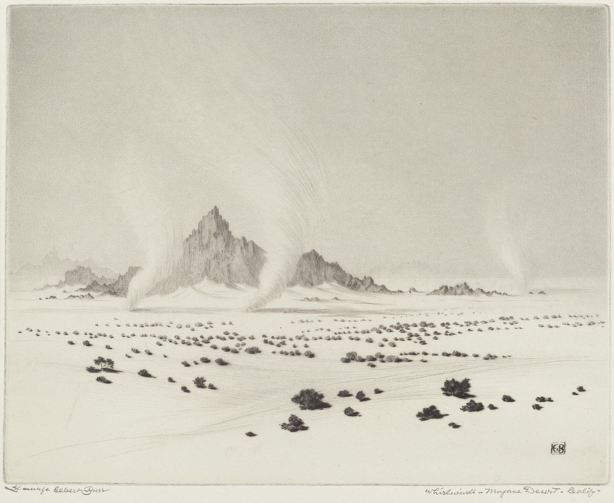 Whirlwinds, Mojave-sivatag, Kalifornia (3. sz.) alkotó: George Elbert Burr