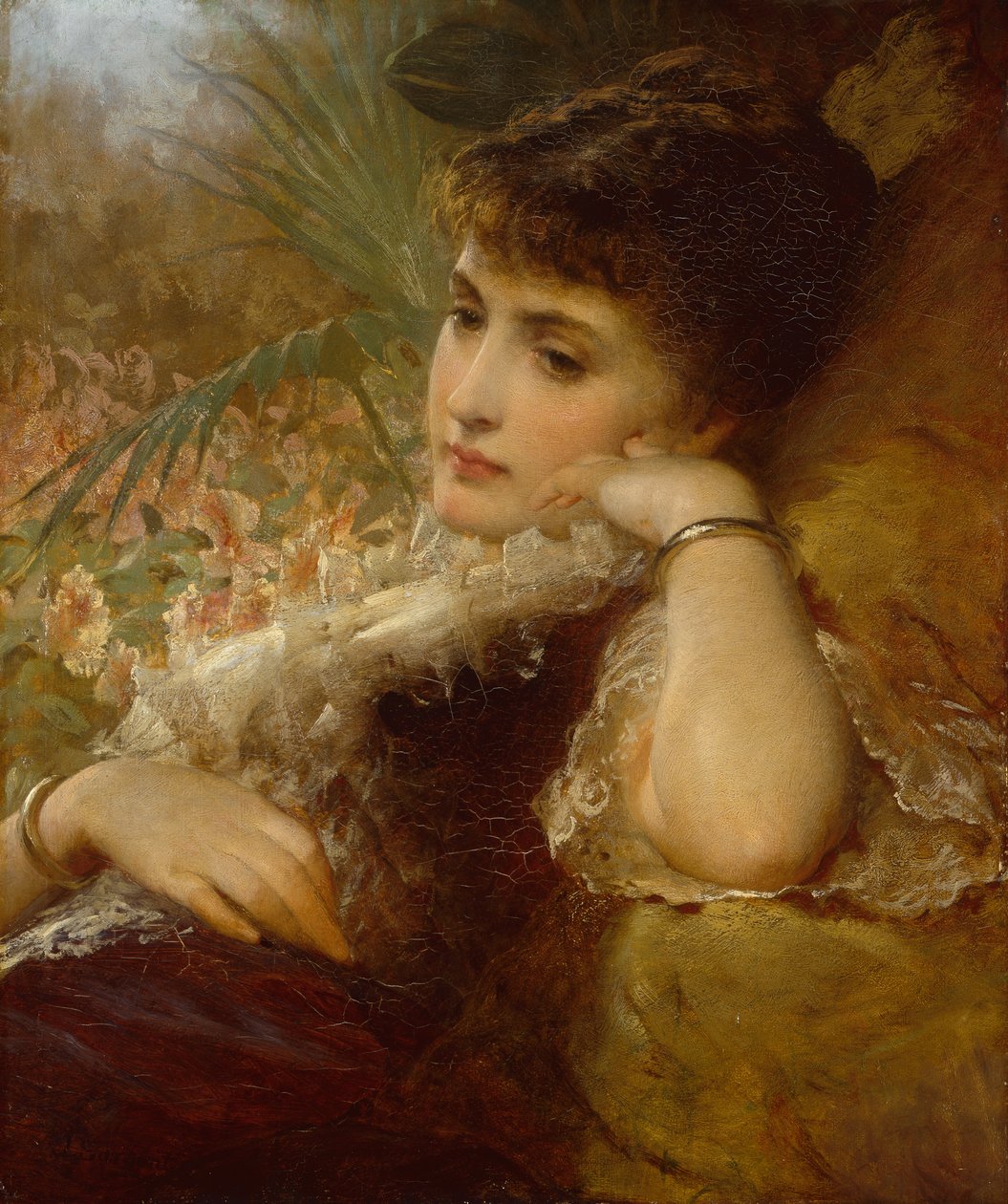 Hölgy portréja (olaj a fedélzeten) alkotó: George Elgar Hicks