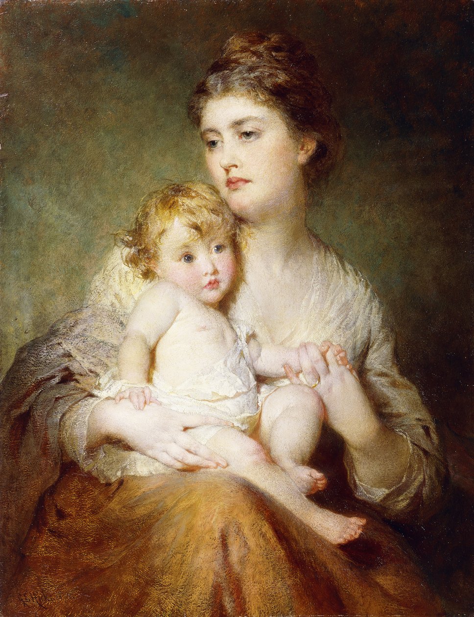 St. Albans hercegnőjének portréja fiával, 1875 alkotó: George Elgar Hicks
