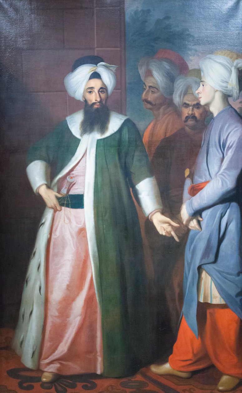 Kozbekci Mustafa Aga és kísérete, 1727 körül (olaj, vászon) alkotó: George Engelhardt Schroeder