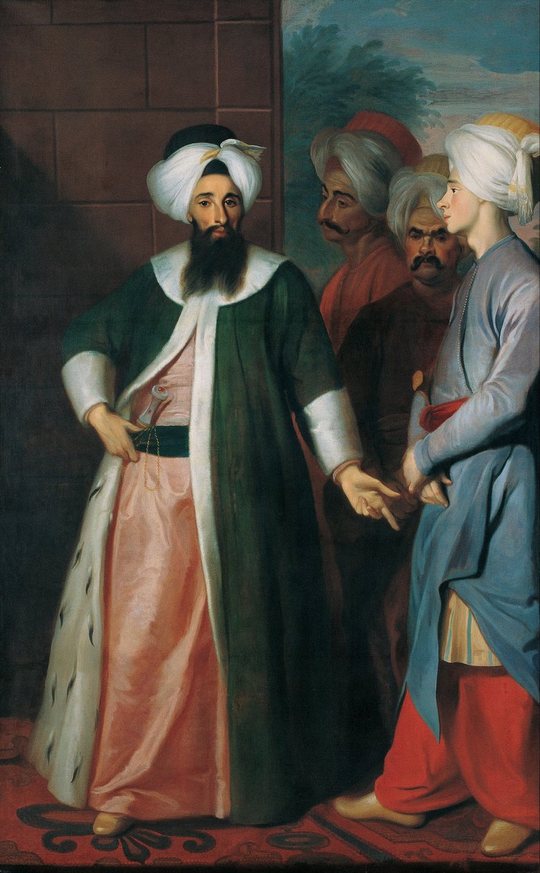 Mustapha Aga és kísérete, 1730-as évek alkotó: George Engelhardt Schroeder