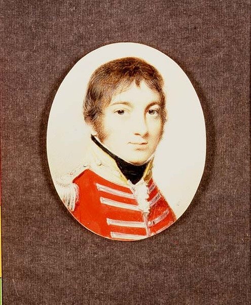J. Houlton ezredes, a wiltshire-i milícia miniatúrája, 1801 körül alkotó: George Engleheart