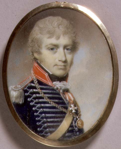 Sir Charles Burrell Blunt (sz. 1775) miniatűr portréja, 1798 (akvarell elefántcsonton) alkotó: George Engleheart