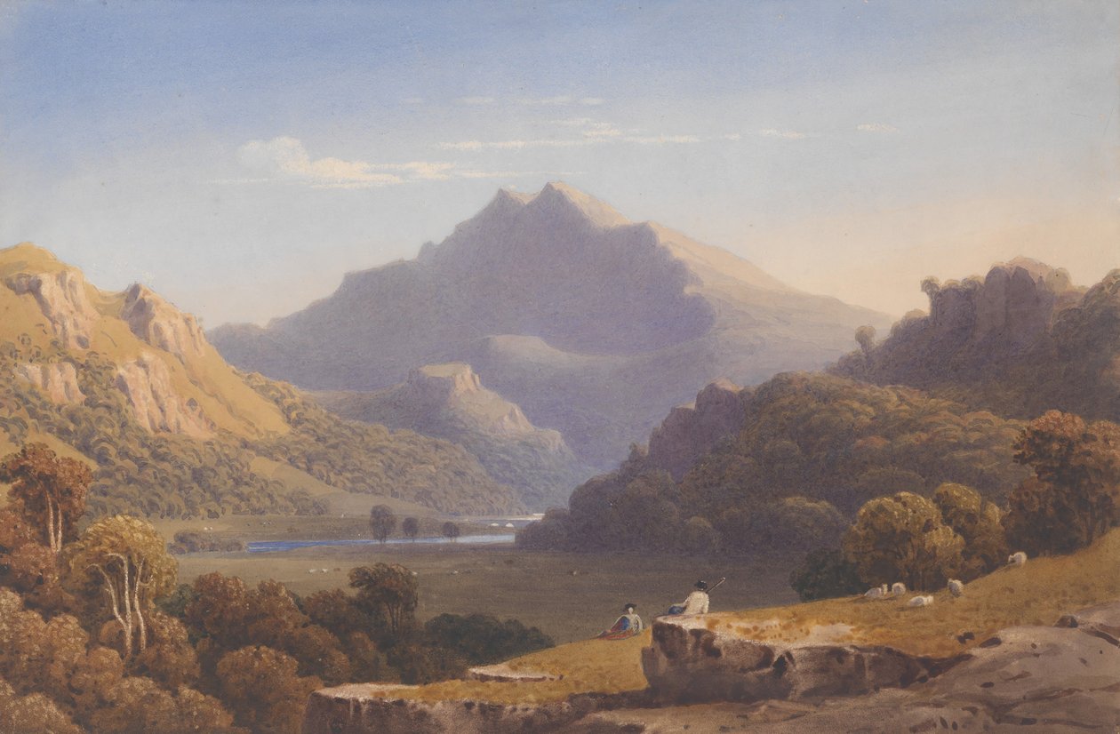 Snowdon Llyn Nantlle-ből, Észak-Walesből, 1832. alkotó: George Fennel Robson