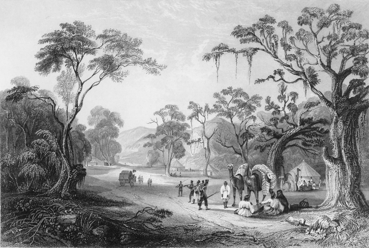 „Bejárat a Keree-hágóba”, 1838. alkotó: George Francis White