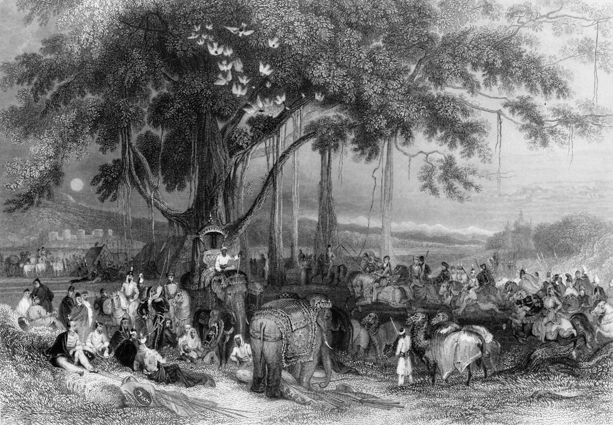 „Runjeet Singh és Suwarree, avagy Seiks kavalkádja”, 1838. alkotó: George Francis White