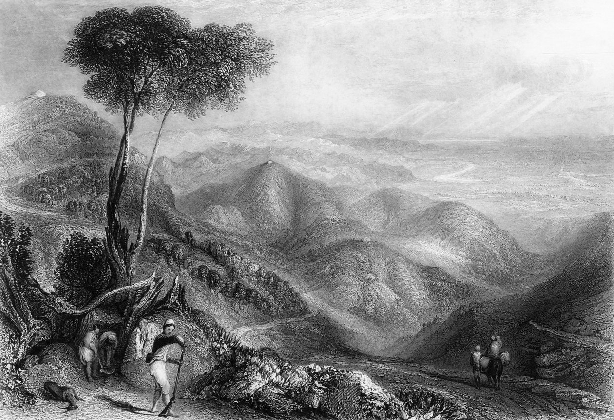 „Dhoon völgye, a Landour-gerincről”, 1838. alkotó: George Francis White