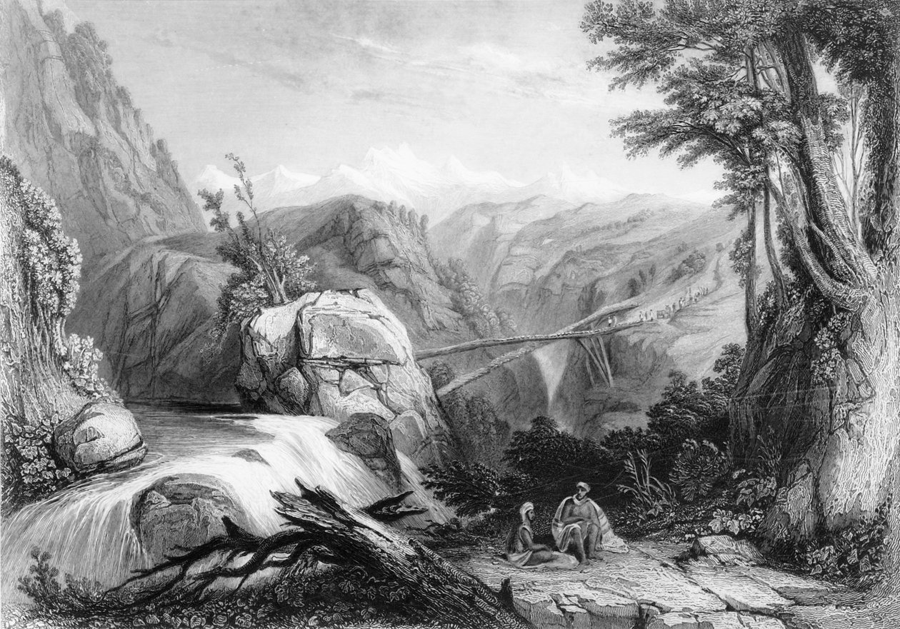 "Nézet Deobun közelében", 1838. alkotó: George Francis White