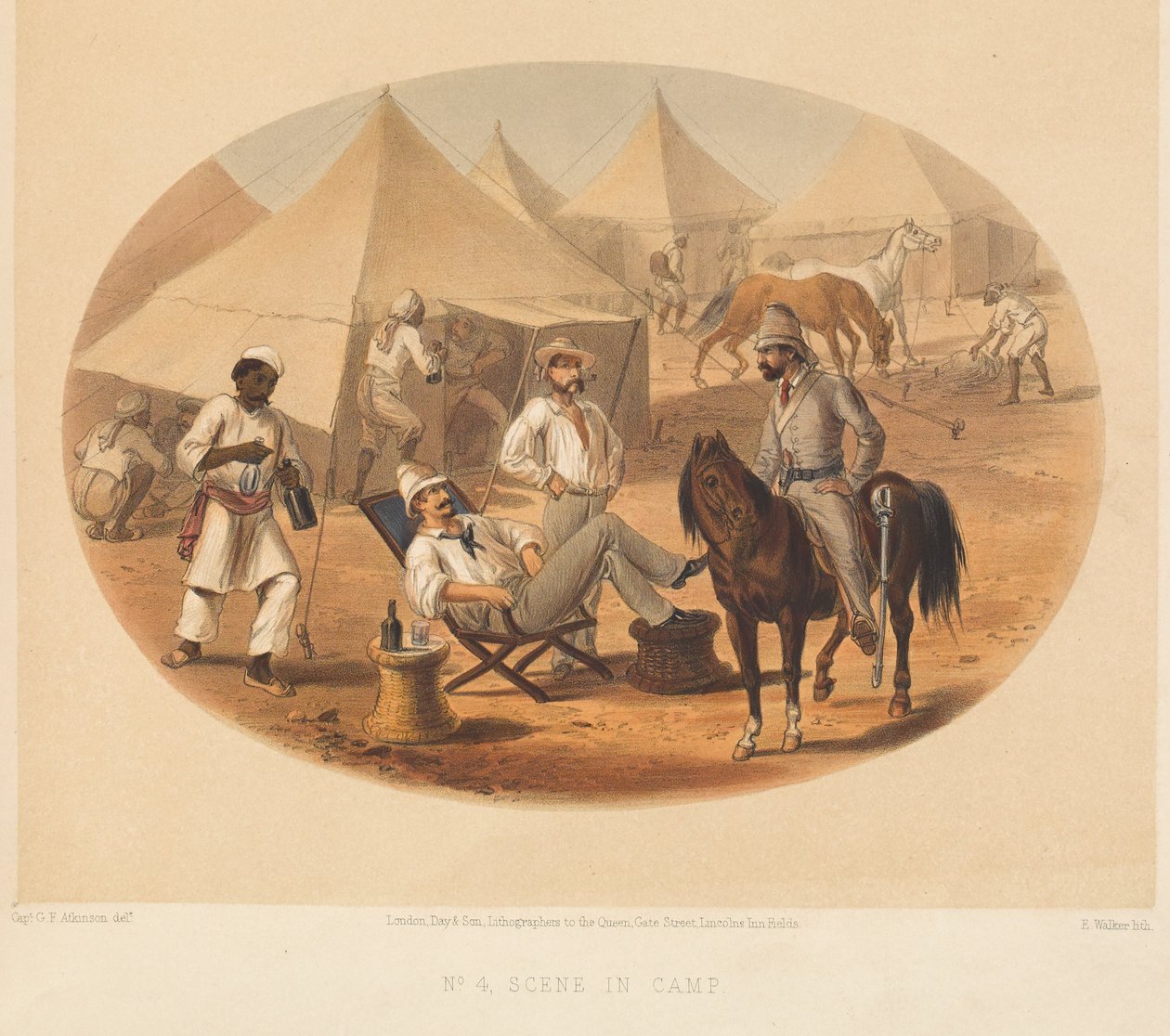 Tábori jelenet, indiai lázadás, 1857-1858 körül alkotó: George Francklin Atkinson