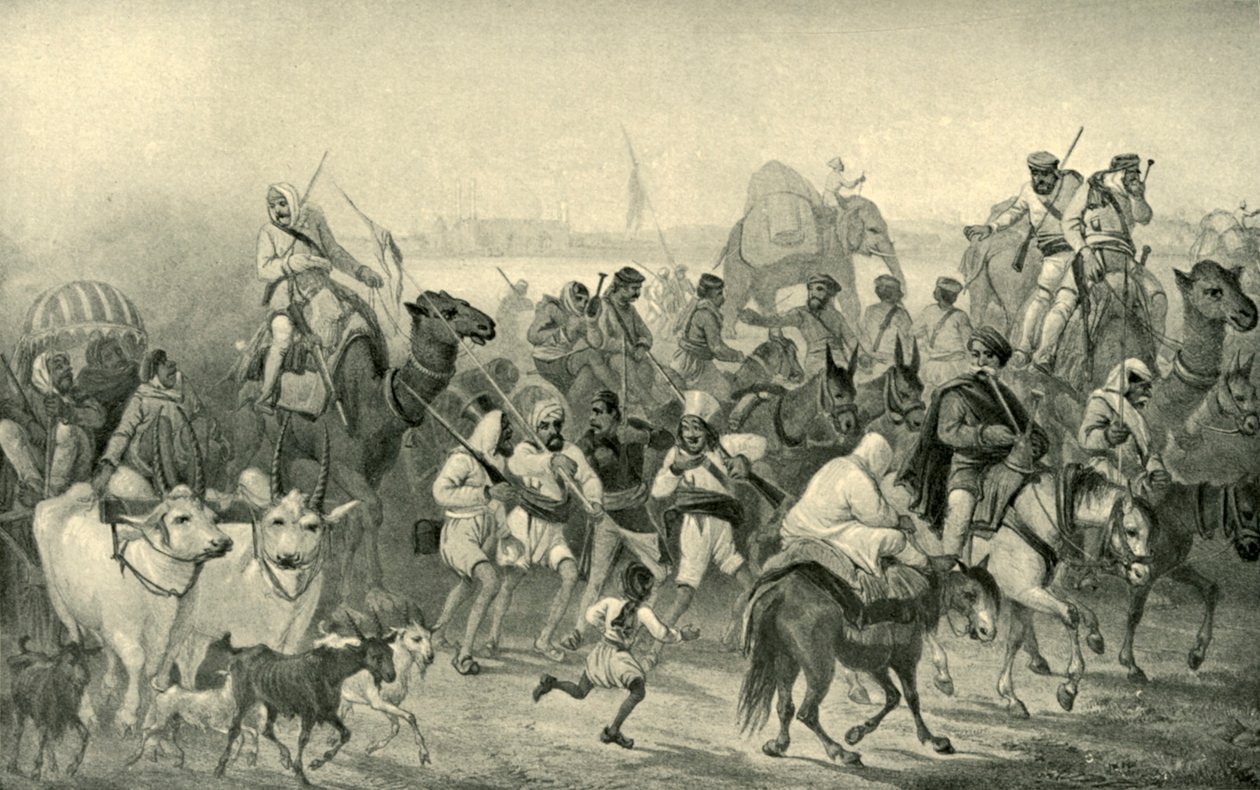 Native Auxiliaries Surrying to Delhi, 1850-es évek, 1901. alkotó: George Francklin Atkinson