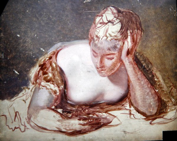Girl Reading, 1850 körül (olaj, fedélzeten) alkotó: George Frederic Watts