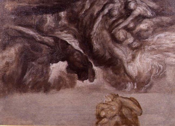 Tanulmány a „Büntetésem nagyobb, mint amit el tudok viselni” (olaj, vászon) alkotó: George Frederic Watts